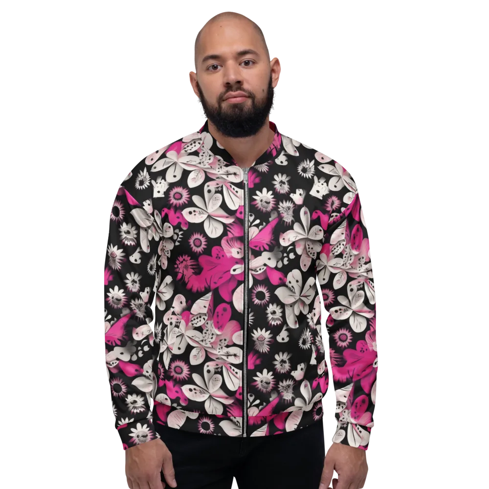 Pink Noir Garden on Bomber Jacket — Front