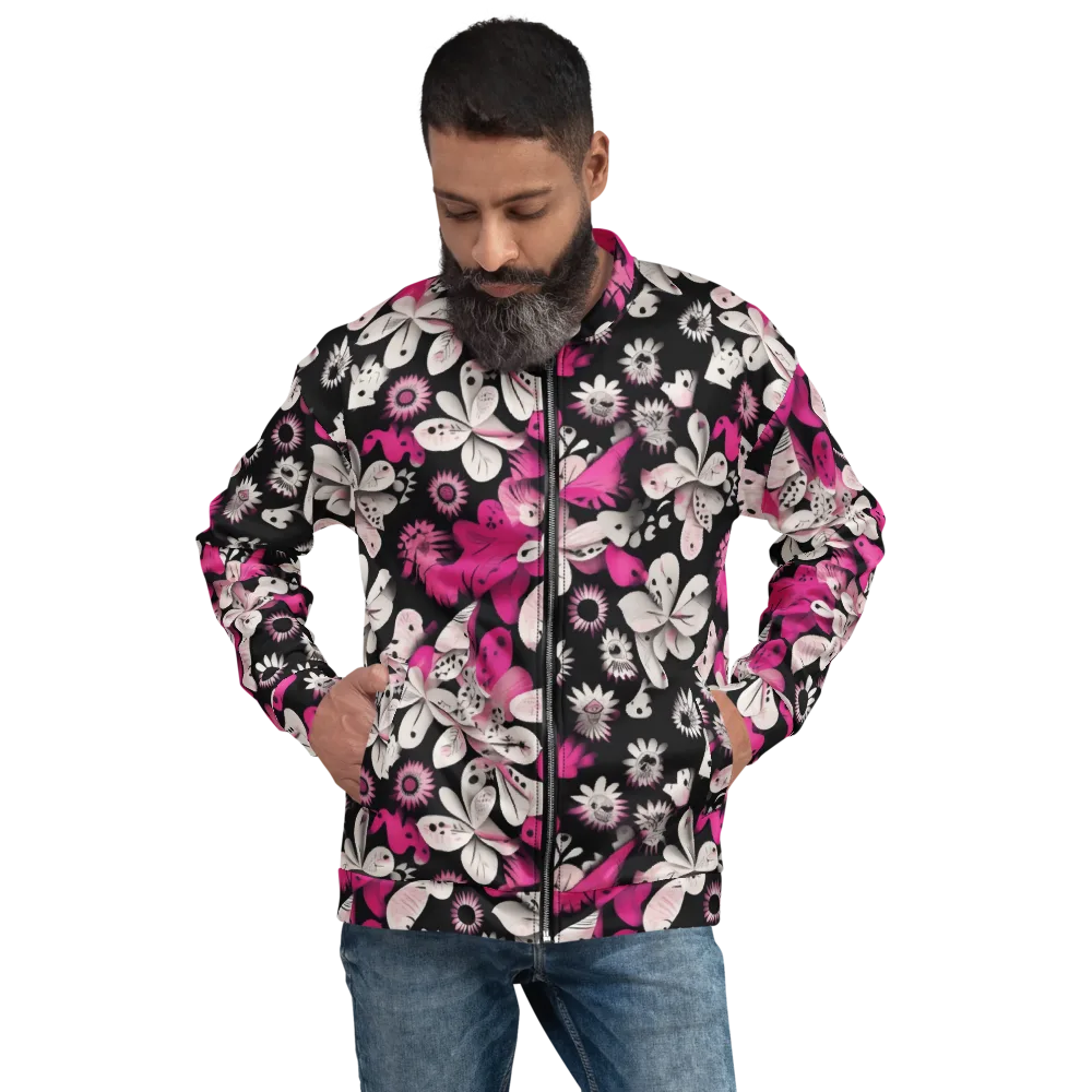 Pink Noir Garden on Bomber Jacket — Front