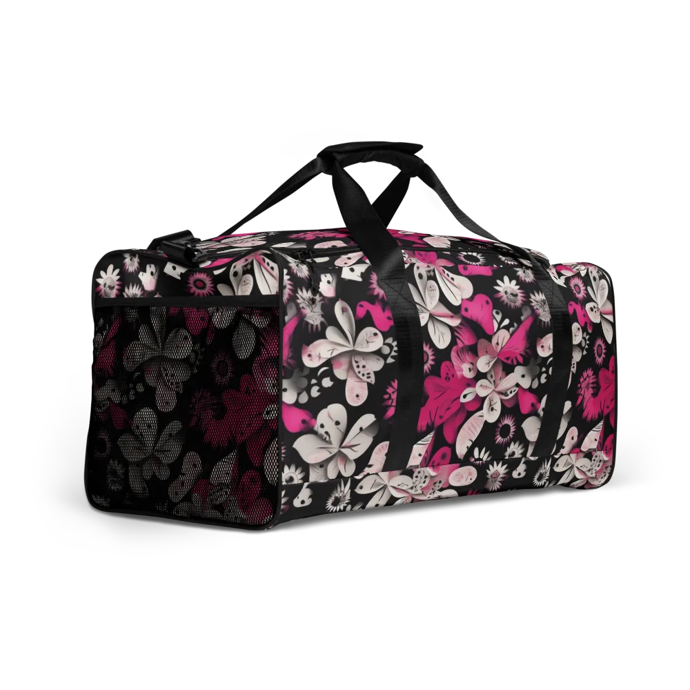 Pink Noir Garden on Duffle Bag — Right Front