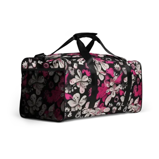 Pink Noir Garden on a Duffle Bag