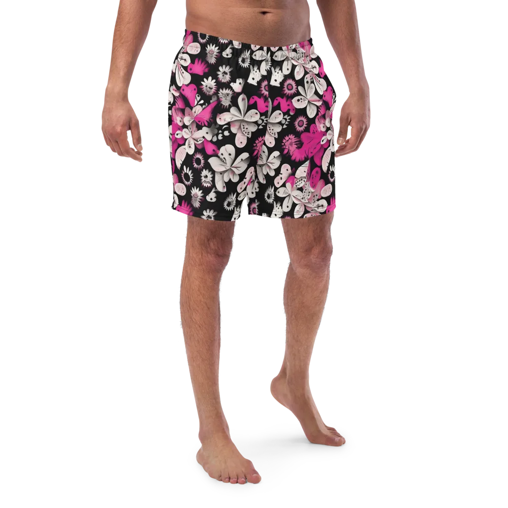 Pink Noir Garden on Swim Trunks — Front