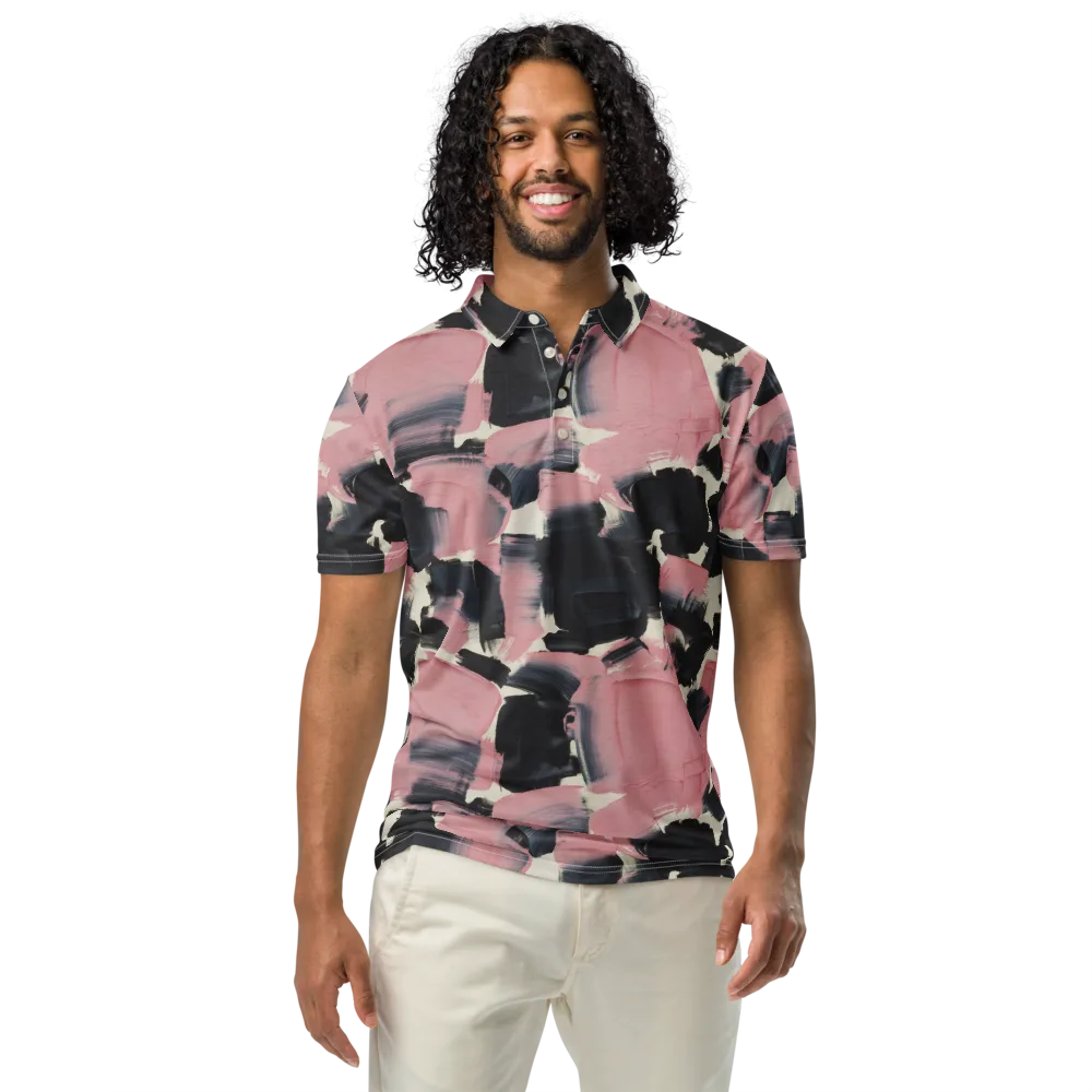 Blush Noir on Men's Slim Fit Polo Shirt — Front