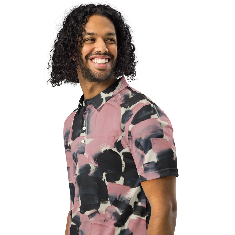Blush Noir on Men's Slim Fit Polo Shirt — Left Front