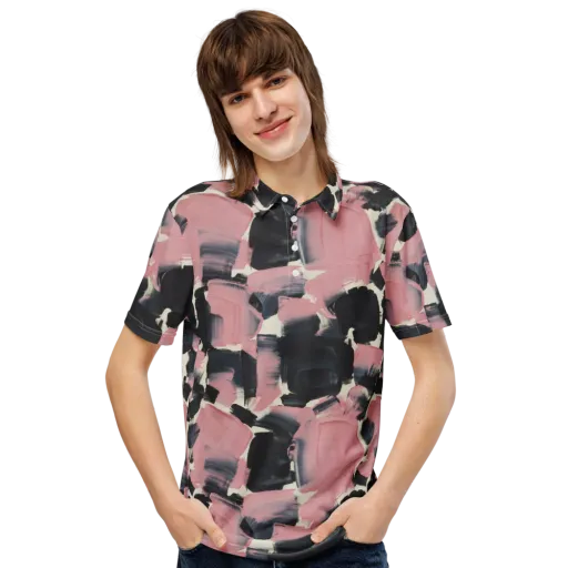 Blush Noir on a Men's Slim Fit Polo Shirt