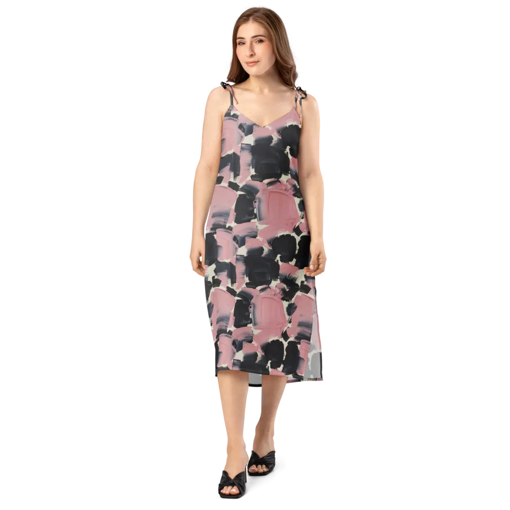 Blush Noir on Slip Dress — Front