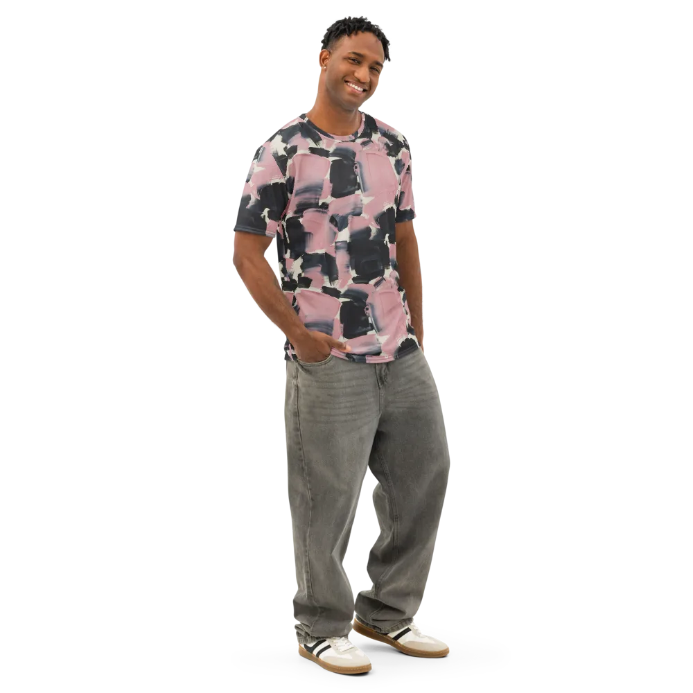 Blush Noir on Men's Cotton Crew Neck T-Shirt — Right Front
