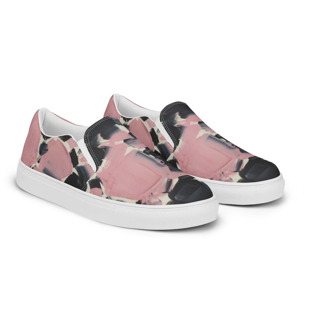 Blush Noir on Men's Slip-On Canvas Shoes — Right Front