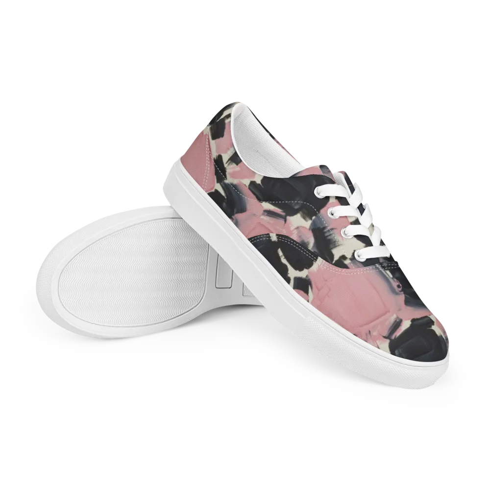Blush Noir on Men's Lace-Up Canvas Shoes — Right Front