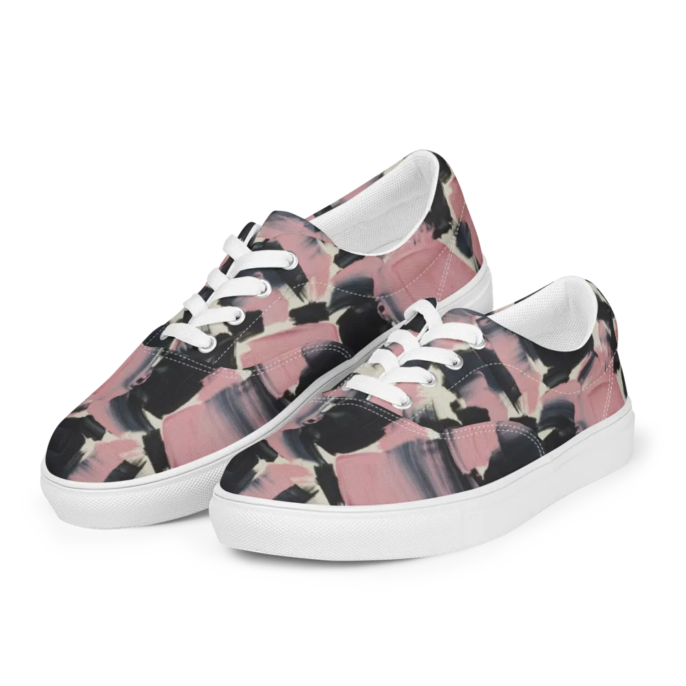 Blush Noir on Men's Lace-Up Canvas Shoes — Left Front