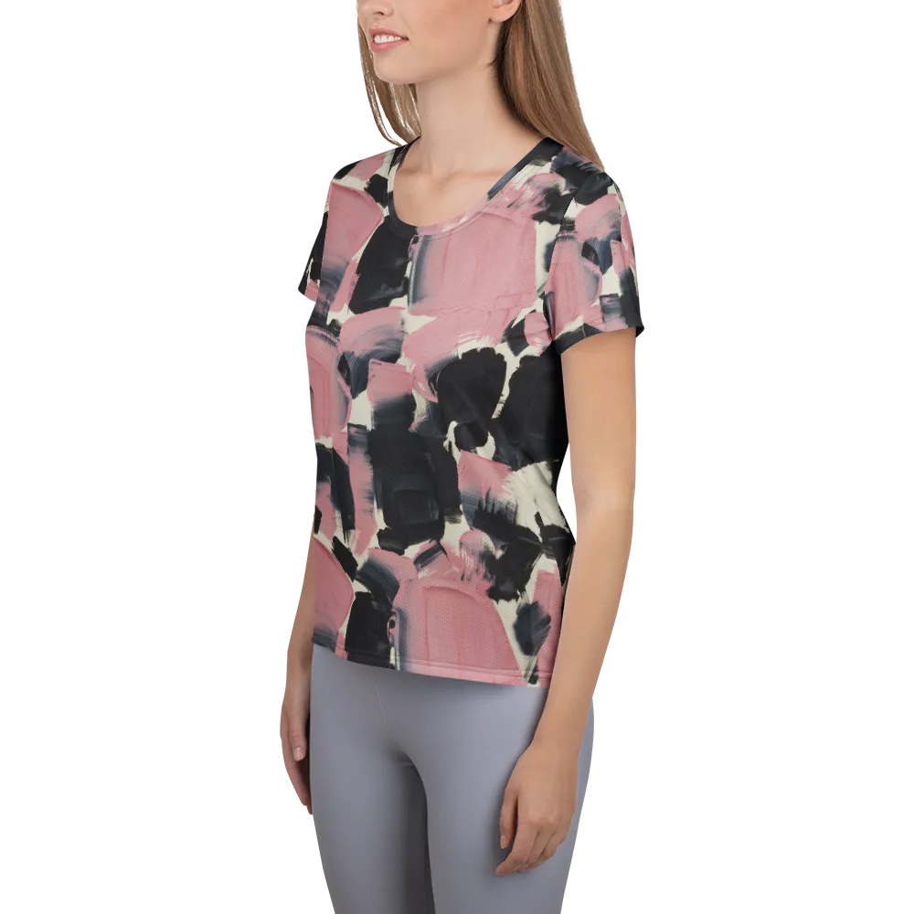 Blush Noir on Women's Athletic T-Shirt — Left