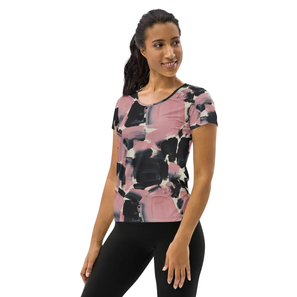 Blush Noir on Women's Athletic T-Shirt — Left