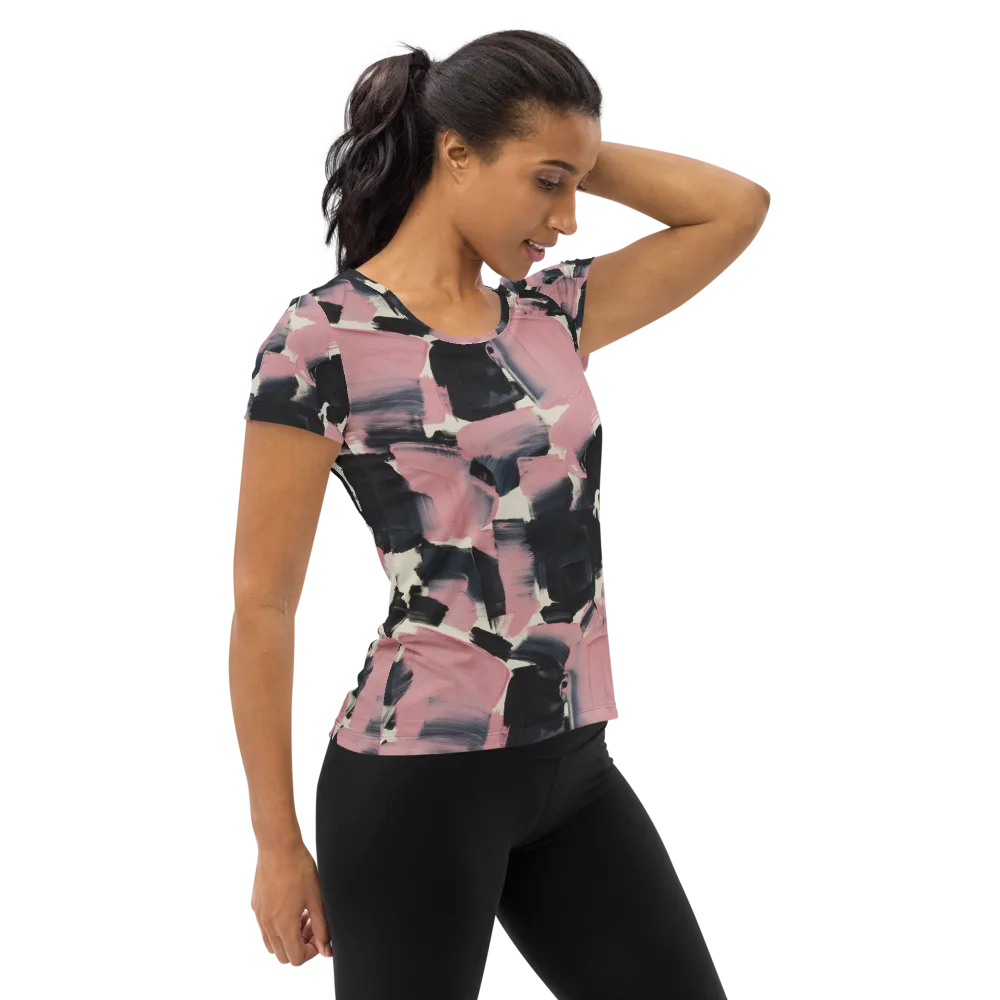 Blush Noir on Women's Athletic T-Shirt — Right