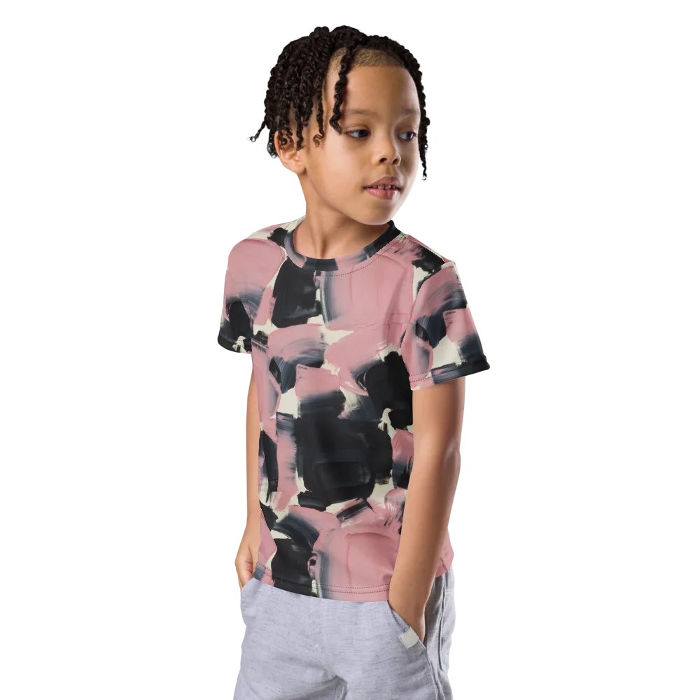Blush Noir on Kids Crew Neck T-Shirt — Left Front