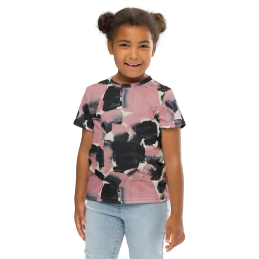 Blush Noir on a Kids Crew Neck T-Shirt