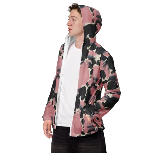 Blush Noir on a Men's Windbreaker