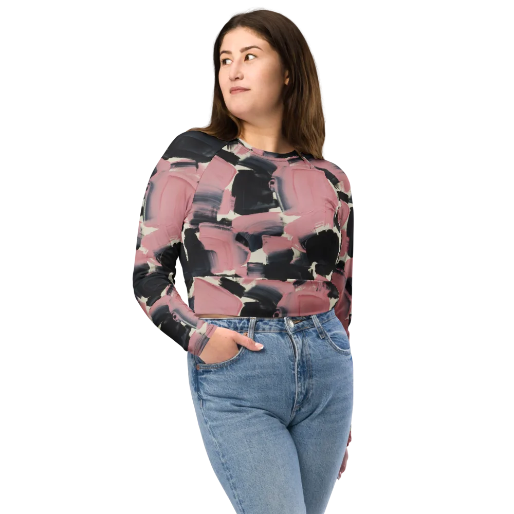 Blush Noir on Long Sleeve Crop Top — Front