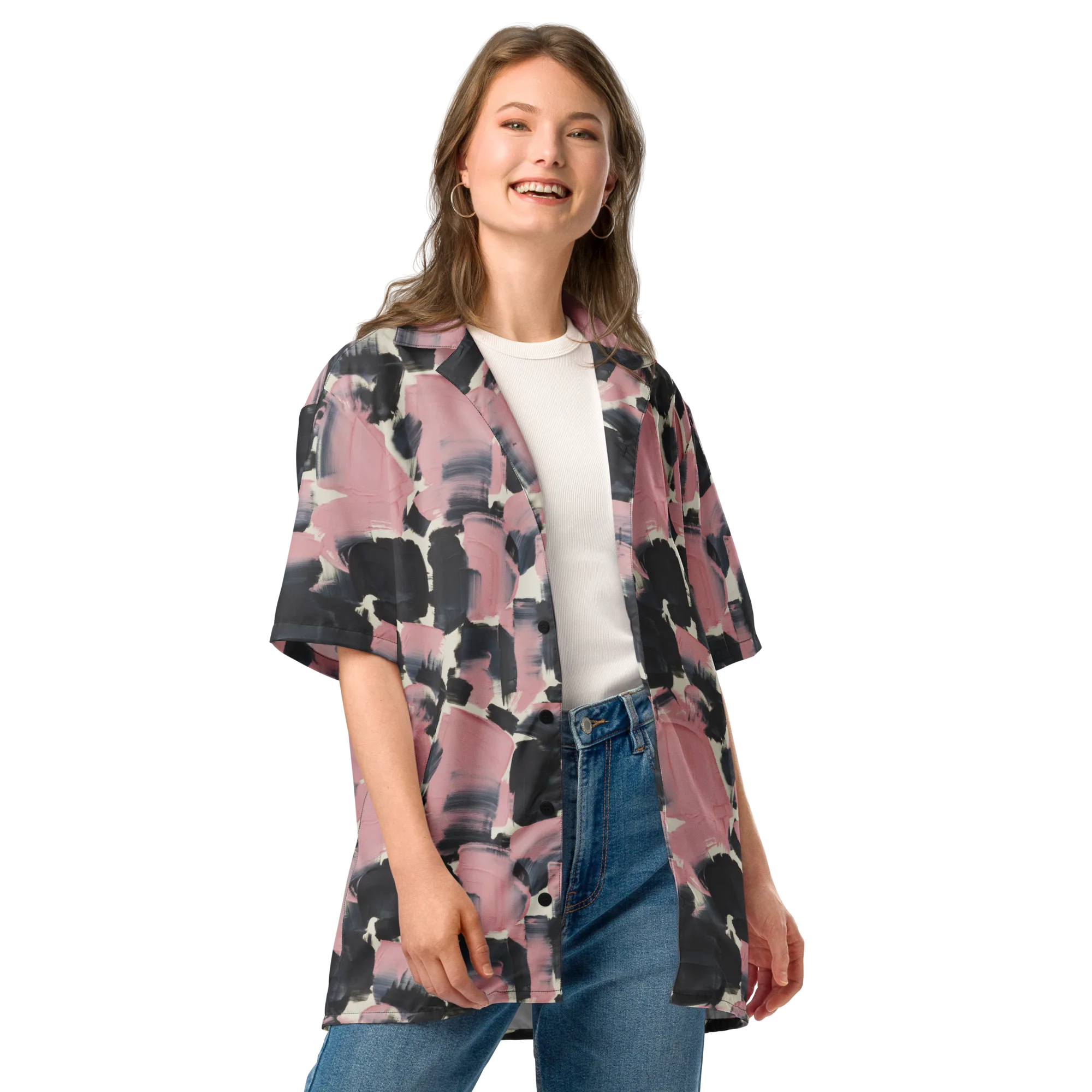 Blush Noir on Button Shirt — Front