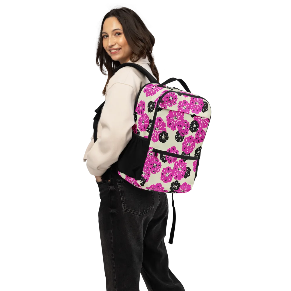 Fuchsia Static on Utility Backpack — Back