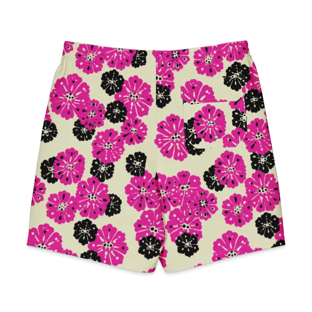 Fuchsia Static on Men's Board Shorts — Back
