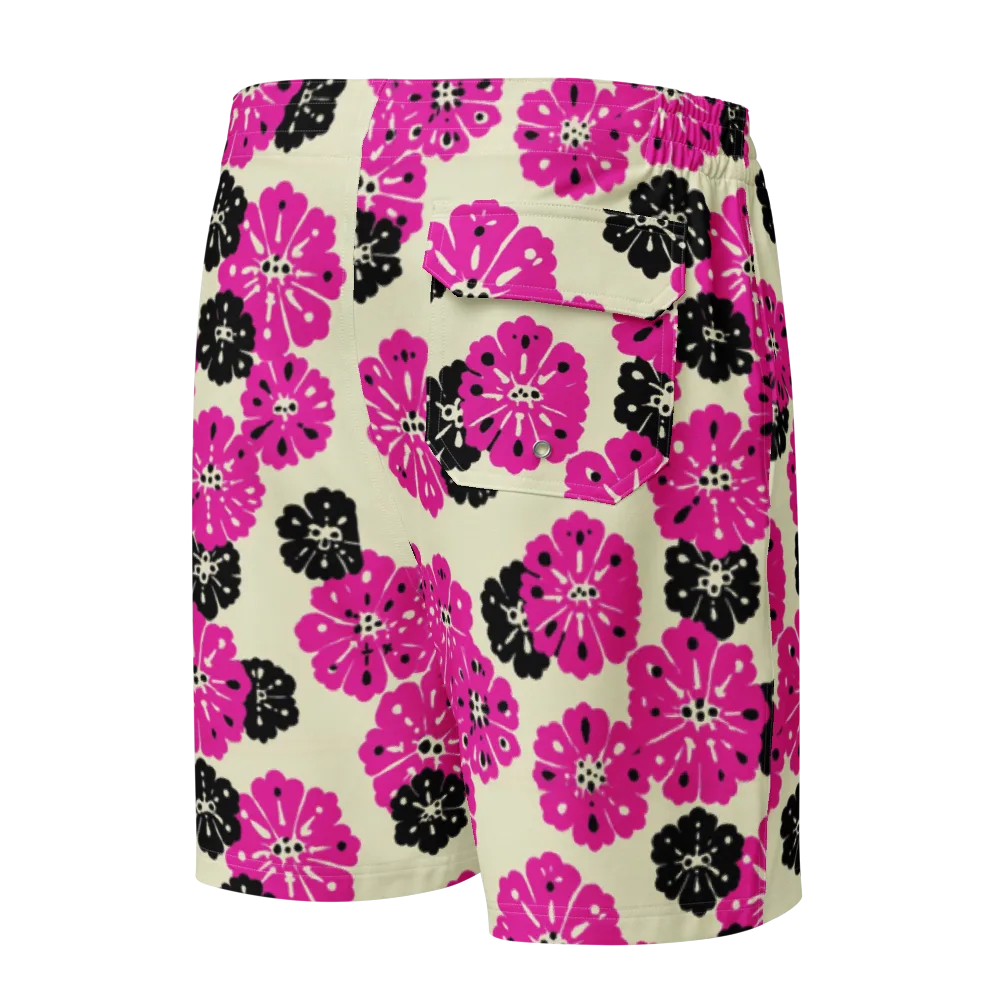 Fuchsia Static on Men's Board Shorts — Back