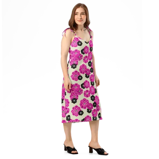 Fuchsia Static on a Slip Dress