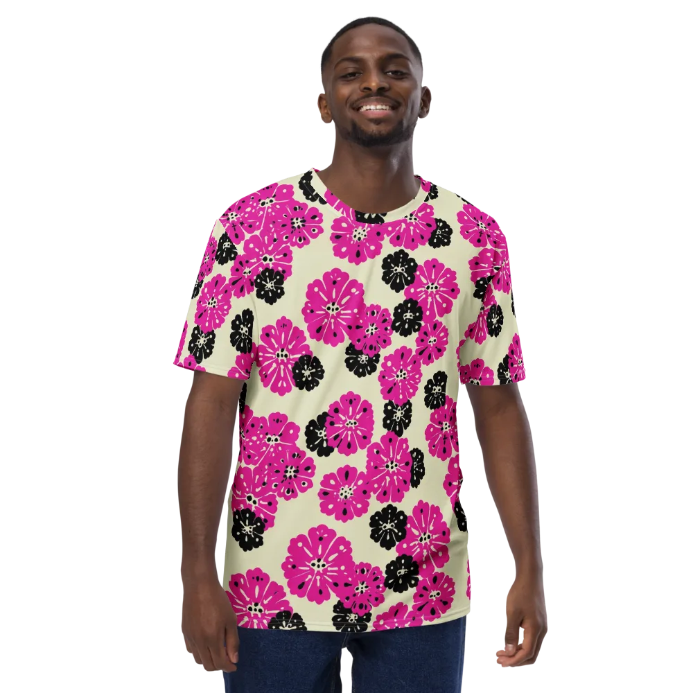 Fuchsia Static on Men's Crew Neck T-Shirt — Front