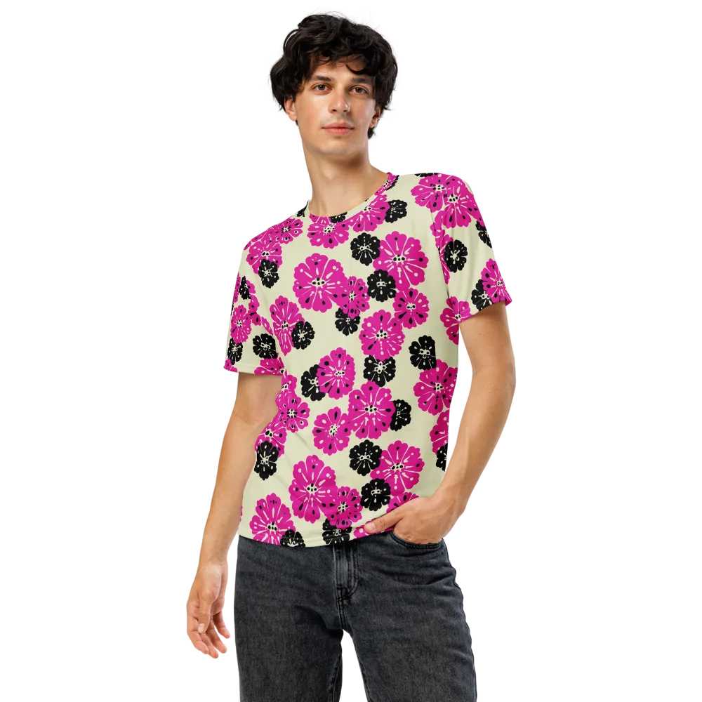 Fuchsia Static on Men's Crew Neck T-Shirt — Front