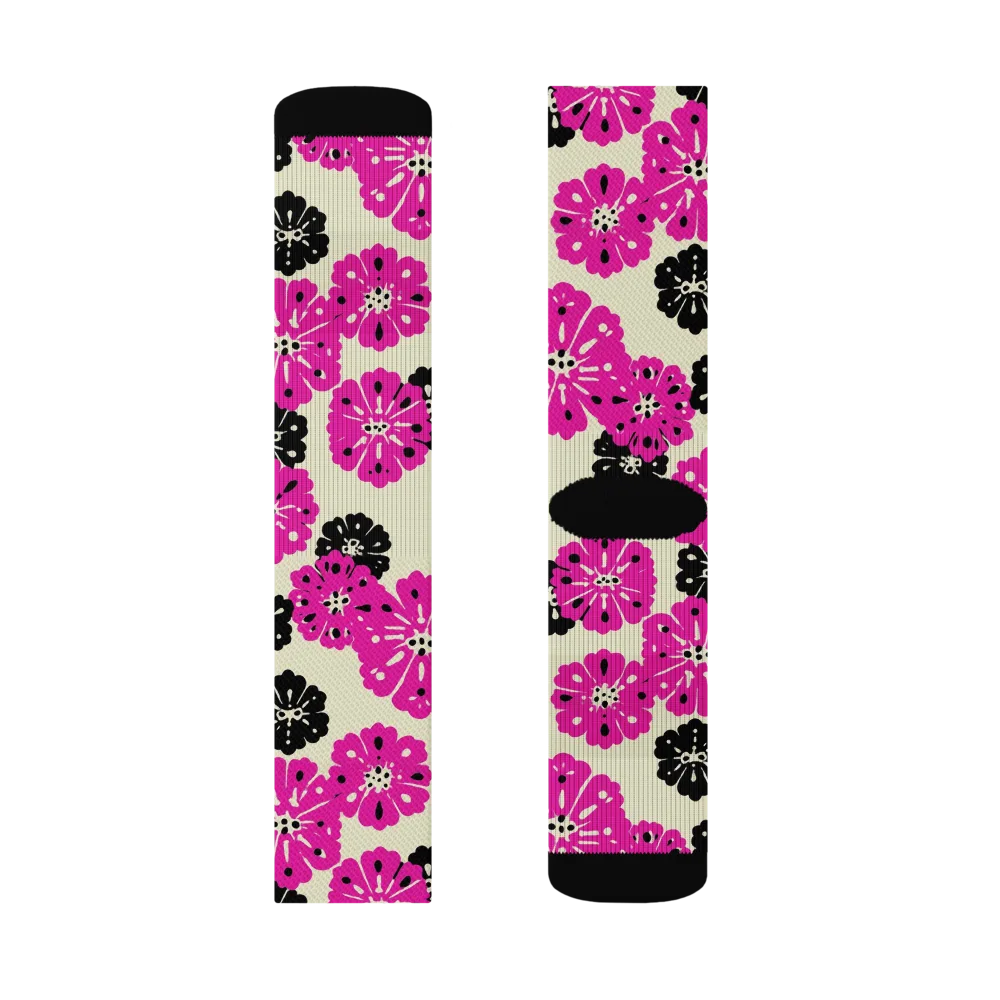 Fuchsia Static on Socks — Left Sock