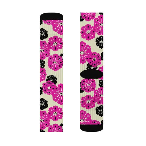 Fuchsia Static on a Socks