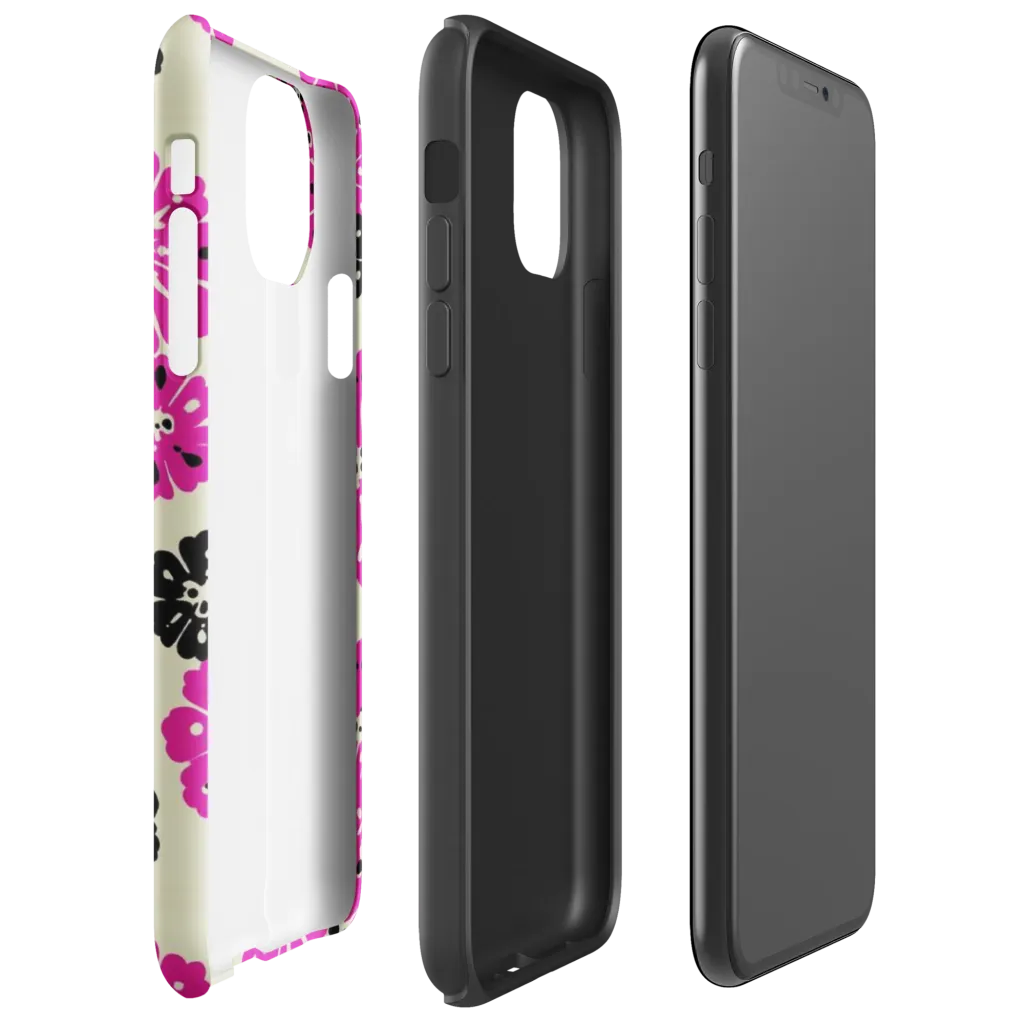 Fuchsia Static on Tough Case for iPhone® — Right