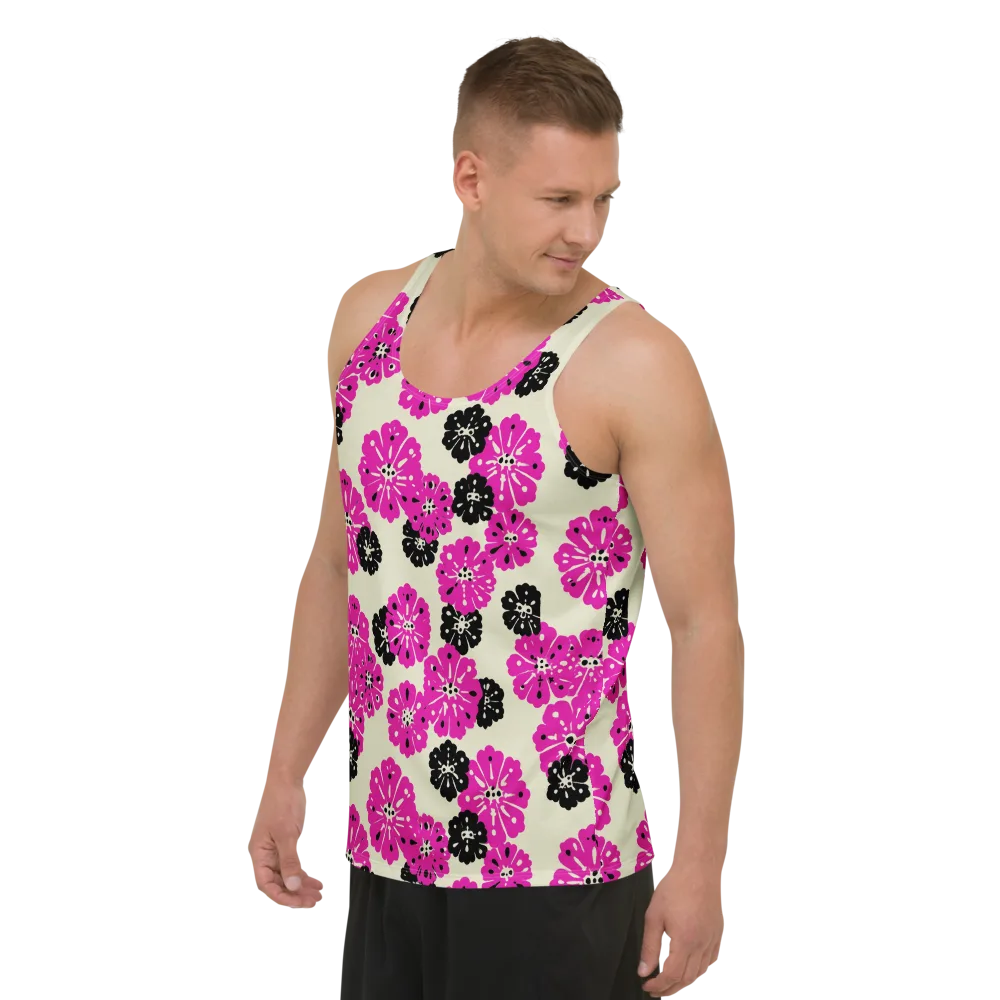 Fuchsia Static on Men's Tank Top — Left Front