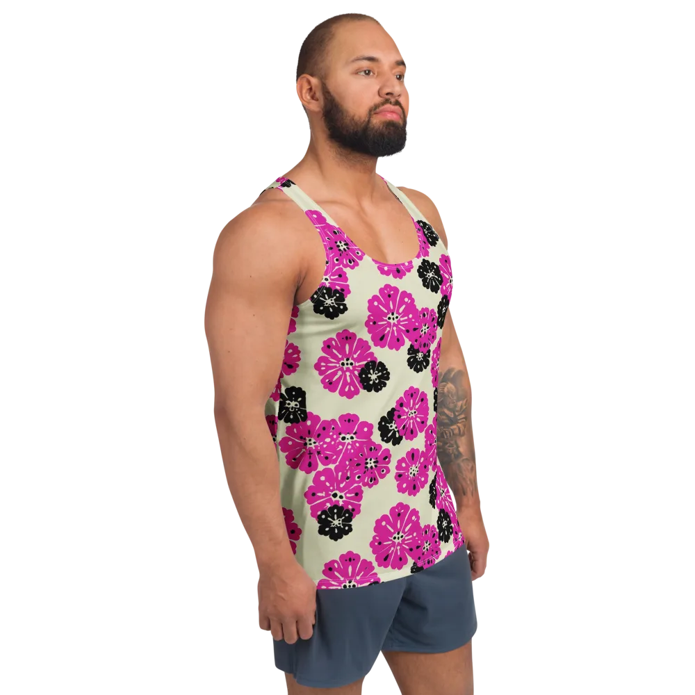 Fuchsia Static on Men's Tank Top — Right Front