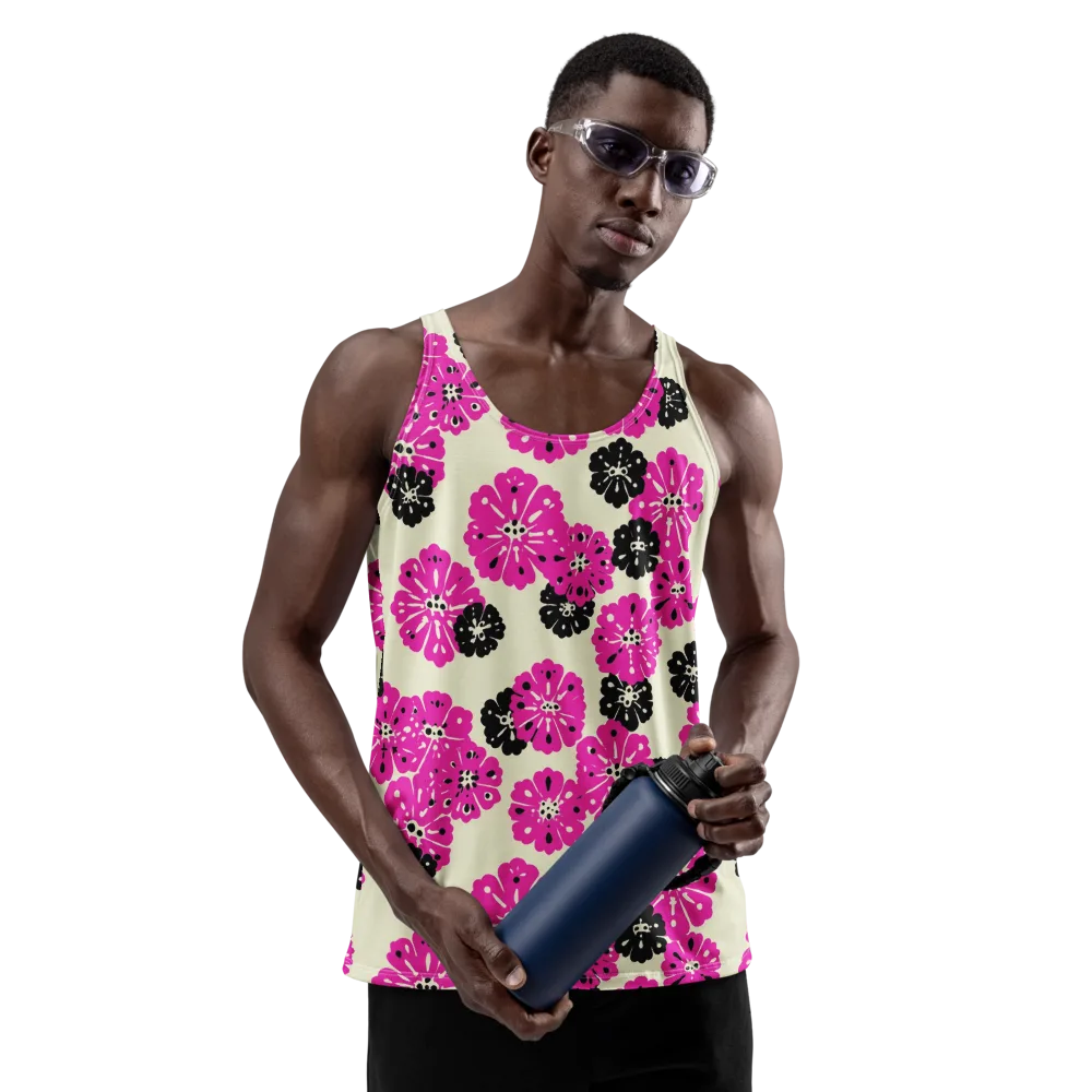 Fuchsia Static on Men's Tank Top — Front