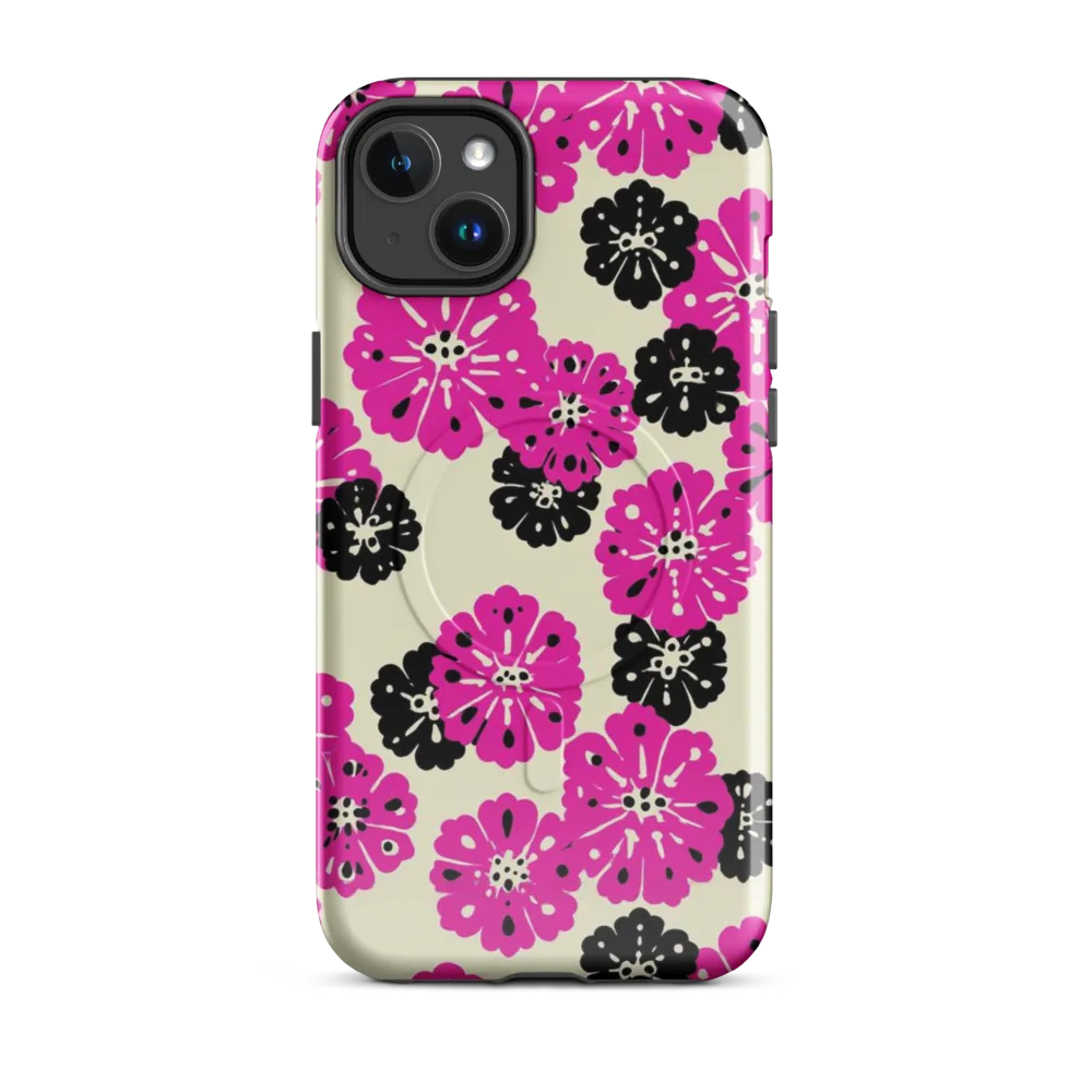 Fuchsia Static on MagSafe Tough Case for iPhone® — Front