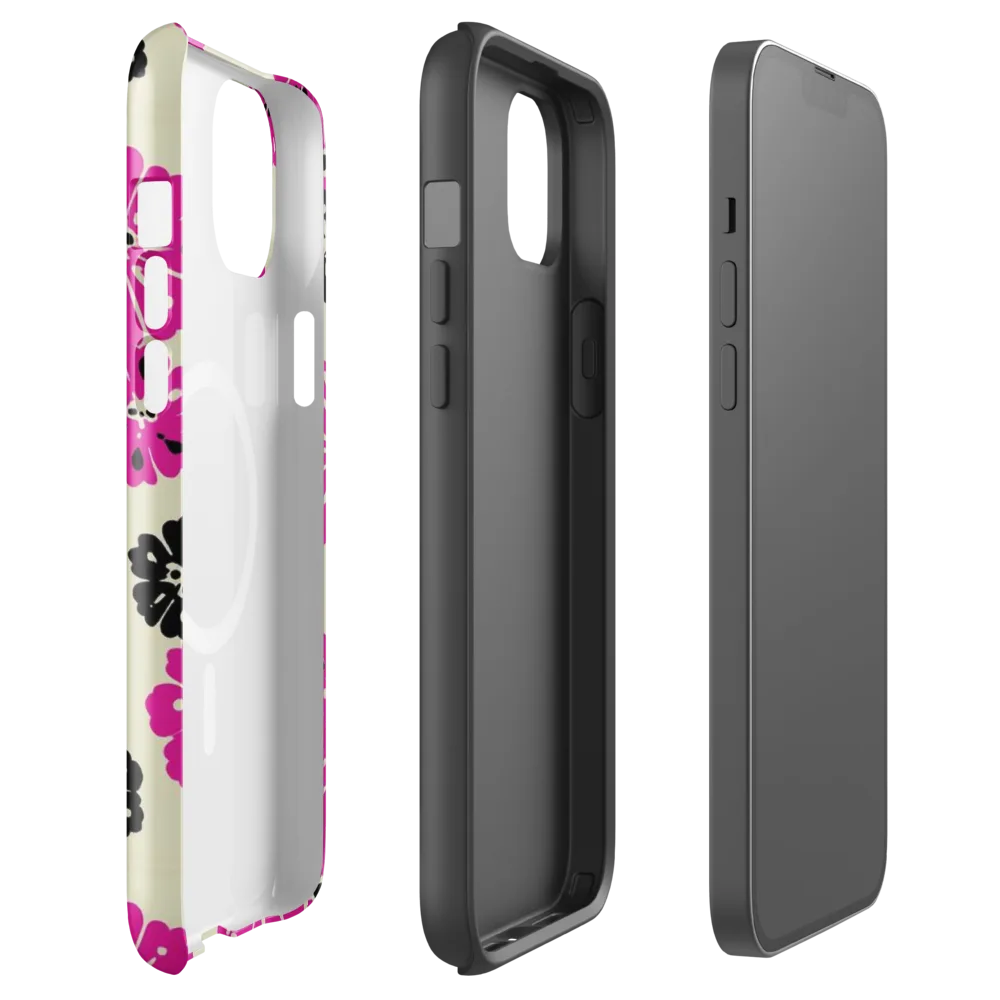 Fuchsia Static on MagSafe Tough Case for iPhone® — Front
