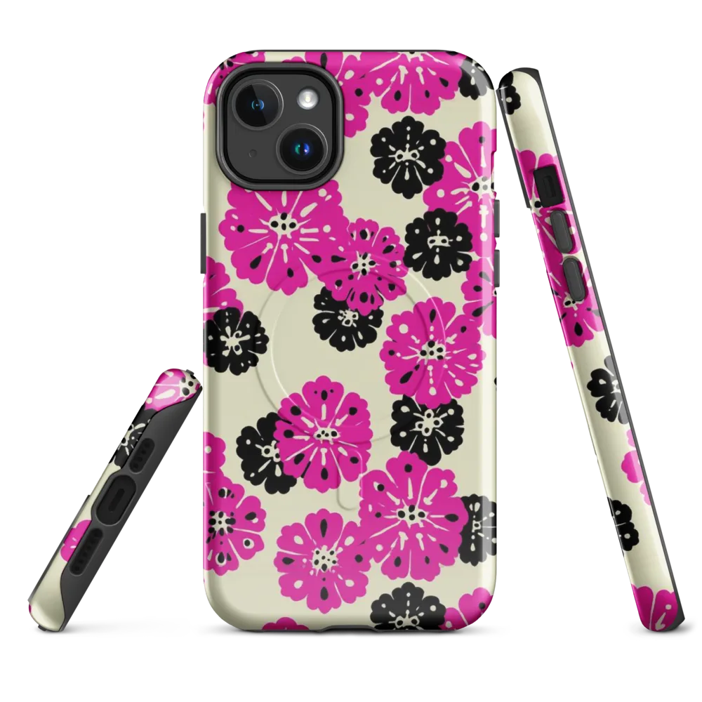 Fuchsia Static on MagSafe Tough Case for iPhone® — Front