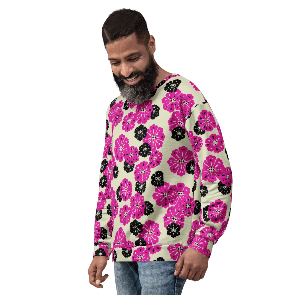 Fuchsia Static on Sweatshirt — Left Front