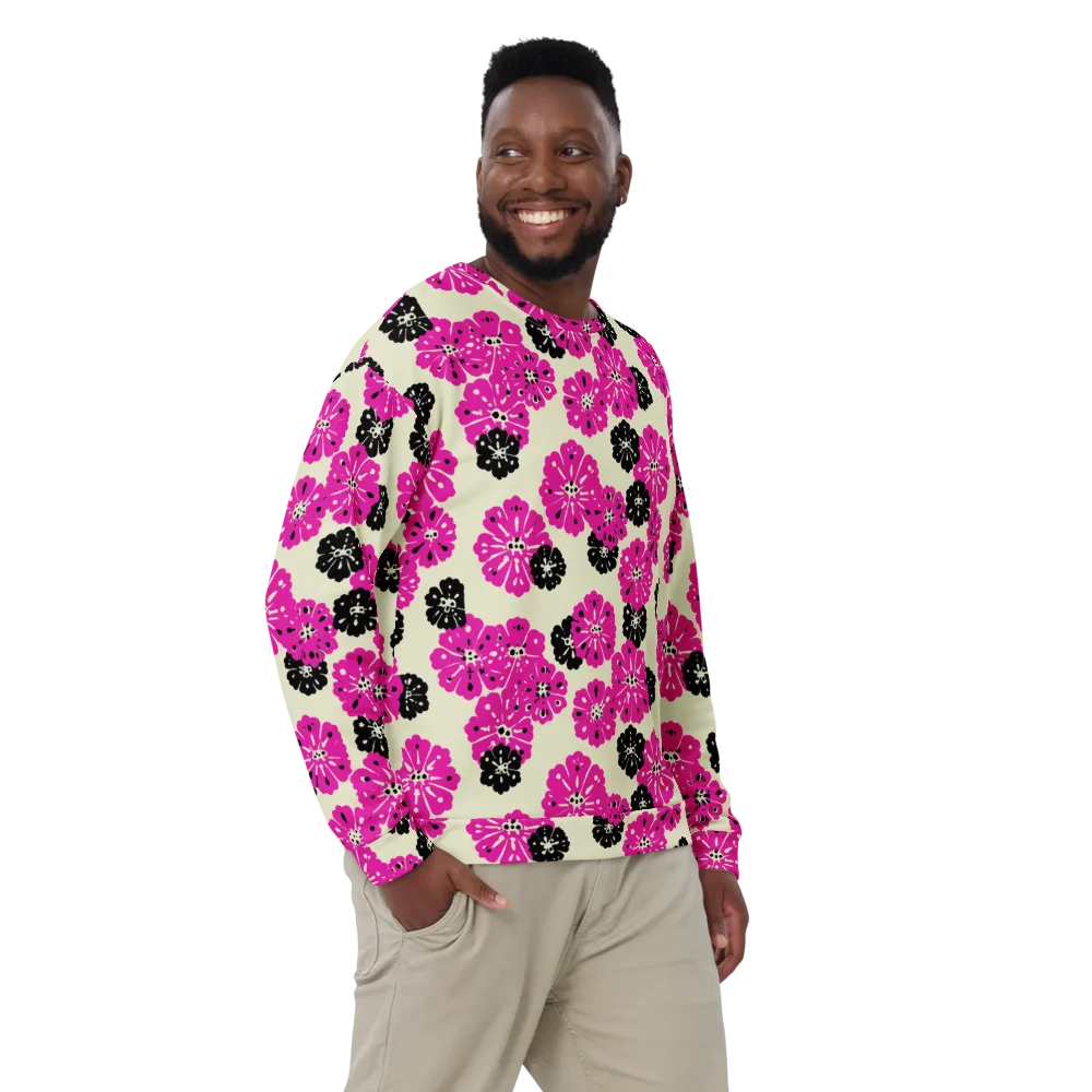 Fuchsia Static on Sweatshirt — Front