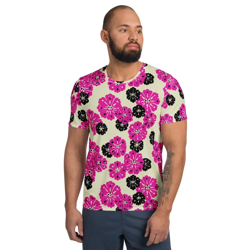 Fuchsia Static on Men's Athletic T-Shirt — Front