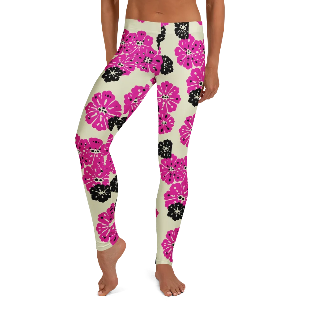 Fuchsia Static on Leggings — Front