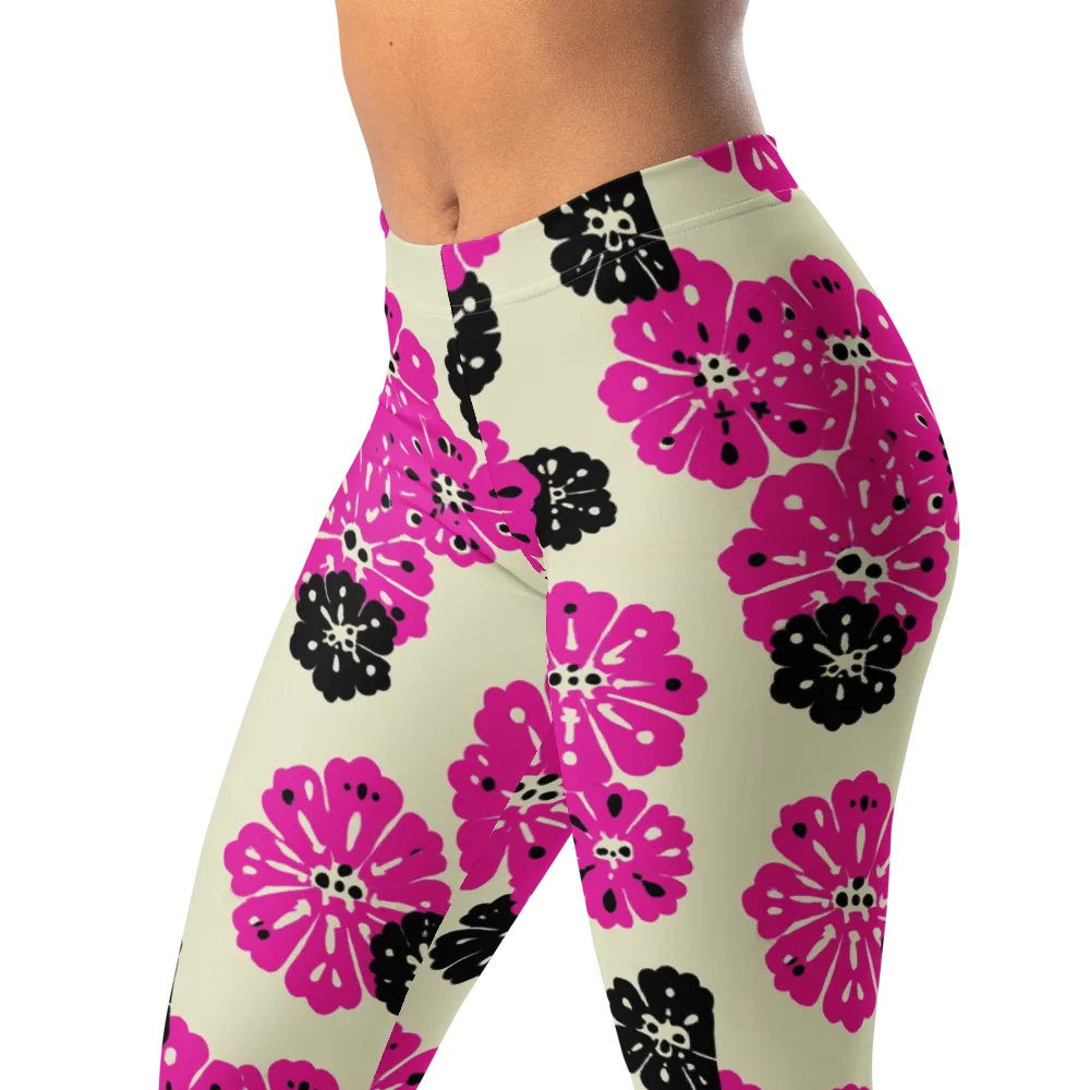 Fuchsia Static on Leggings — Left Front
