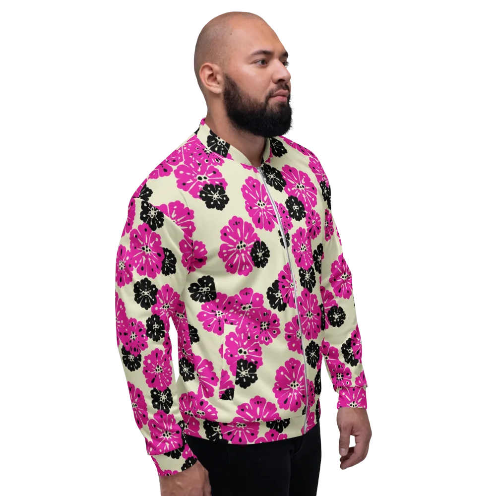 Fuchsia Static on Bomber Jacket — Right