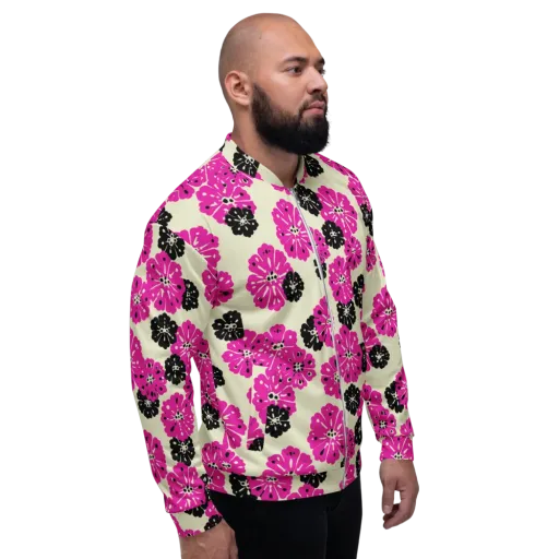 Fuchsia Static on a Bomber Jacket