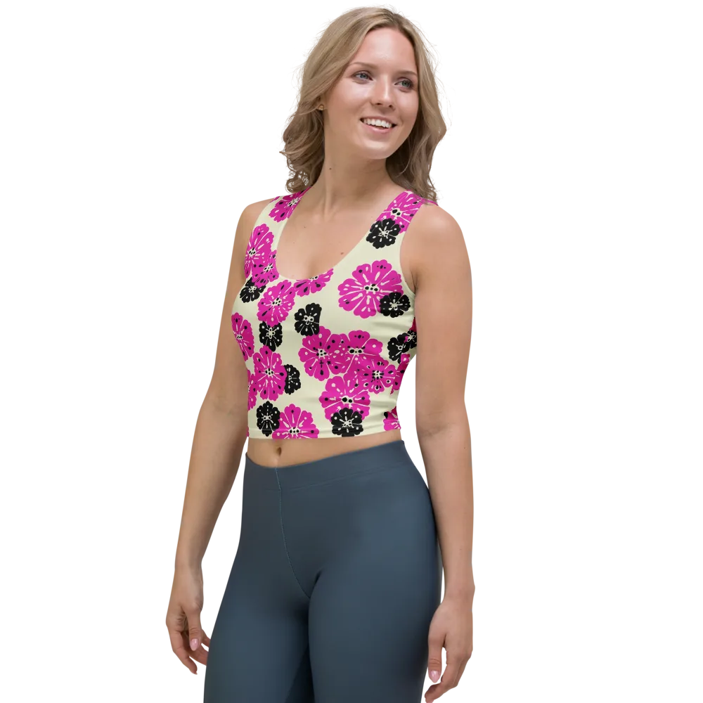 Fuchsia Static on Crop Top — Left Front