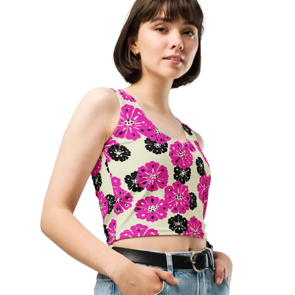 Fuchsia Static on Crop Top — Right Front