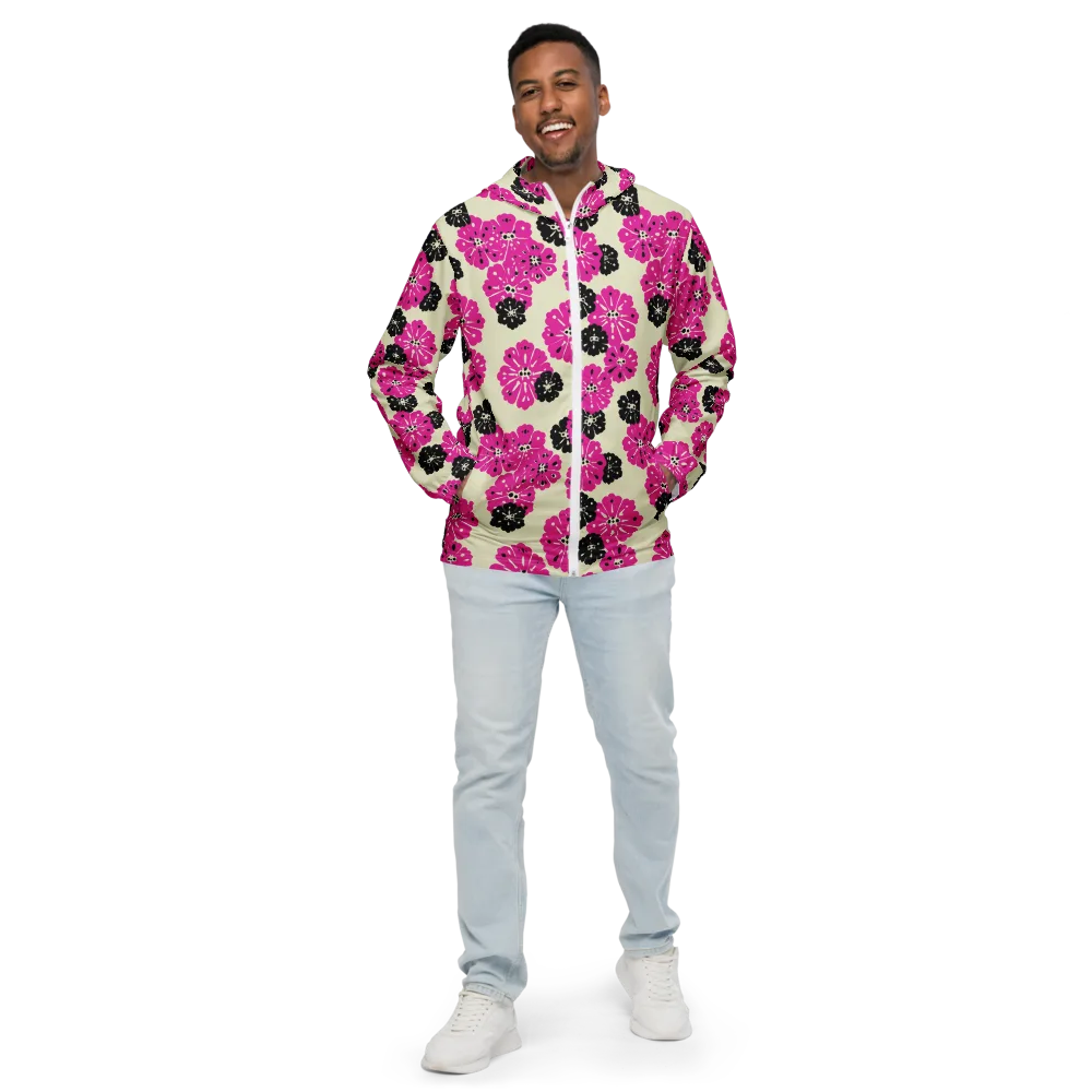 Fuchsia Static on Men's Windbreaker — Front
