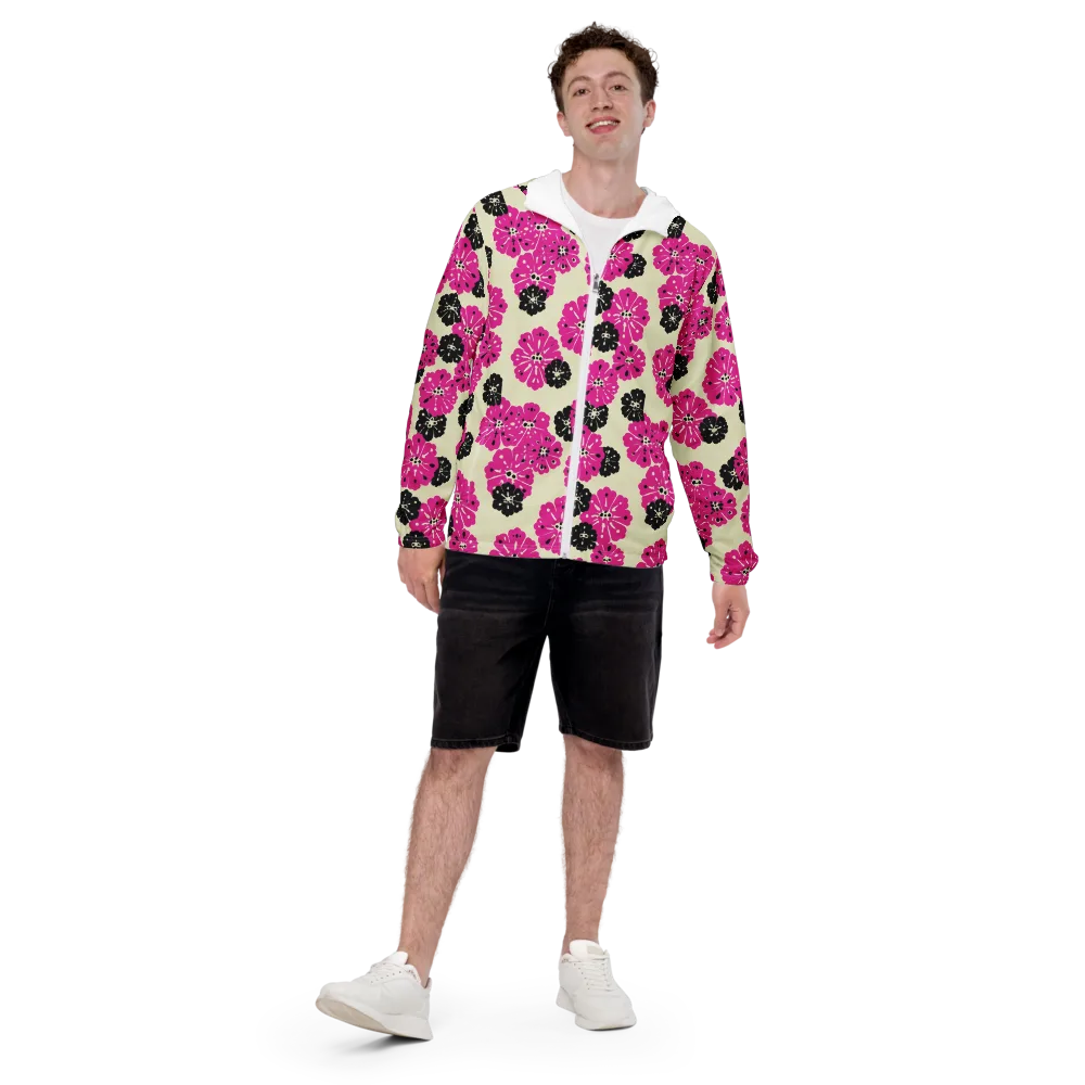 Fuchsia Static on Men's Windbreaker — Front