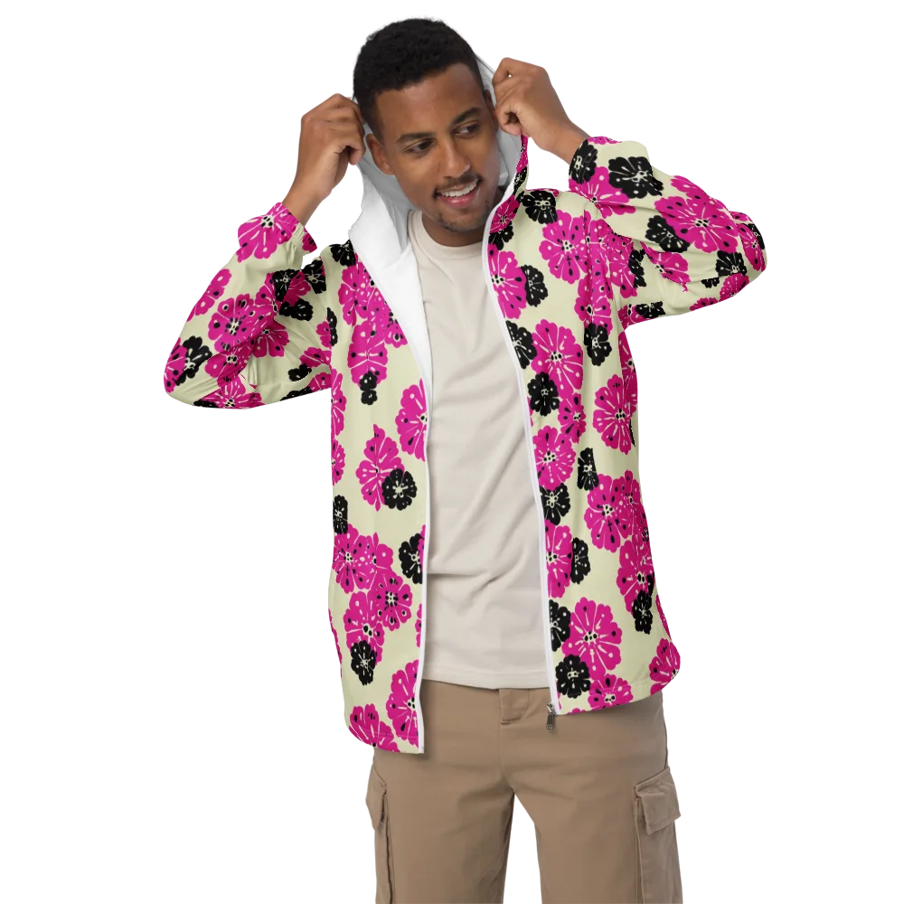 Fuchsia Static on Men's Windbreaker — Front