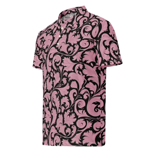 Pink Baroque on a Men's Slim Fit Polo Shirt