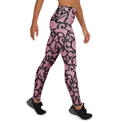 Pink Baroque on a Yoga Leggings